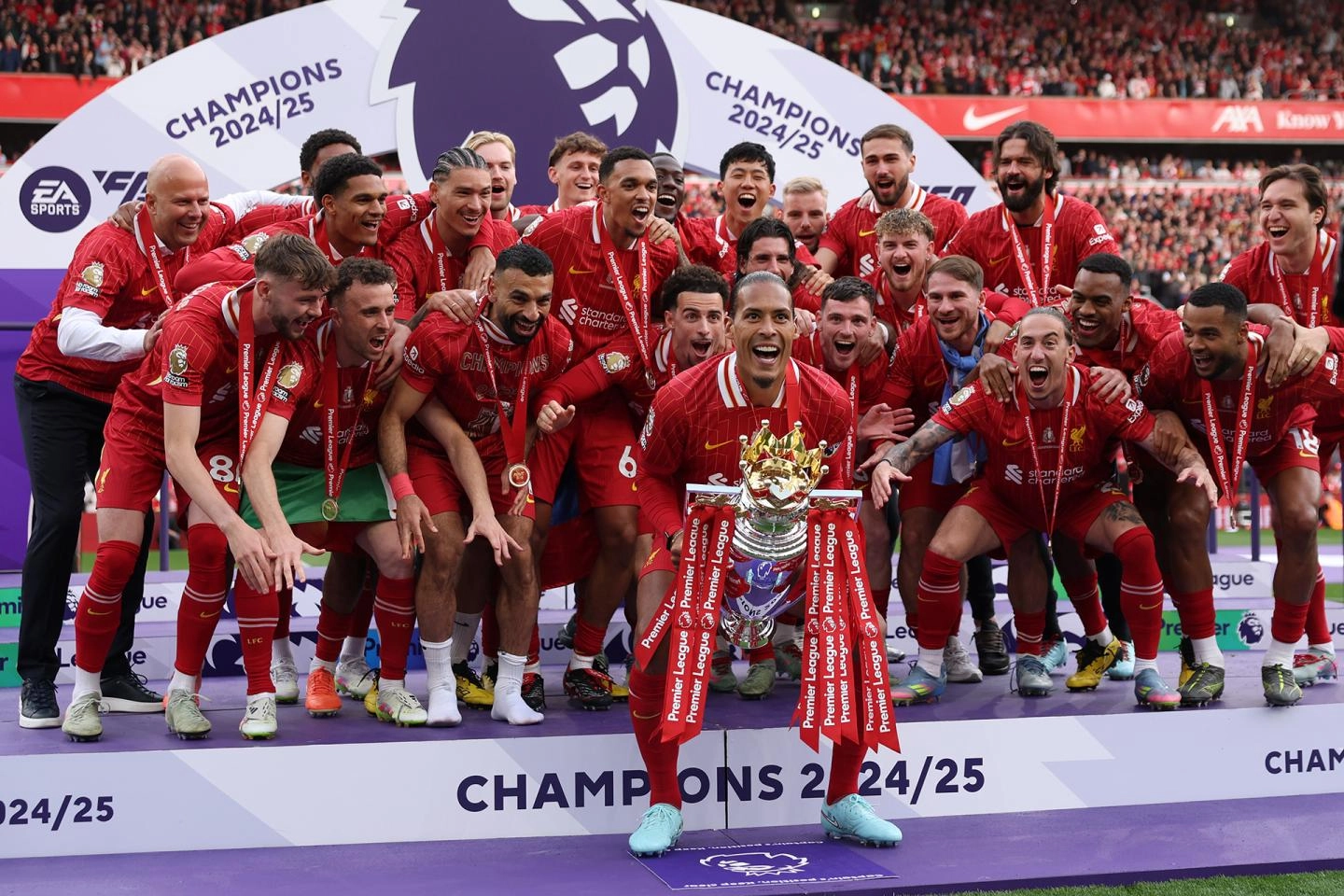 Lift Trophy ceremony after crystal palace match